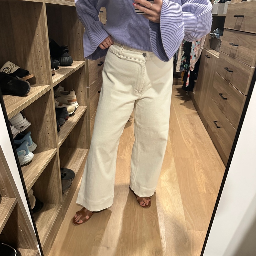 & Other Stories Cream Wide-Leg Jeans